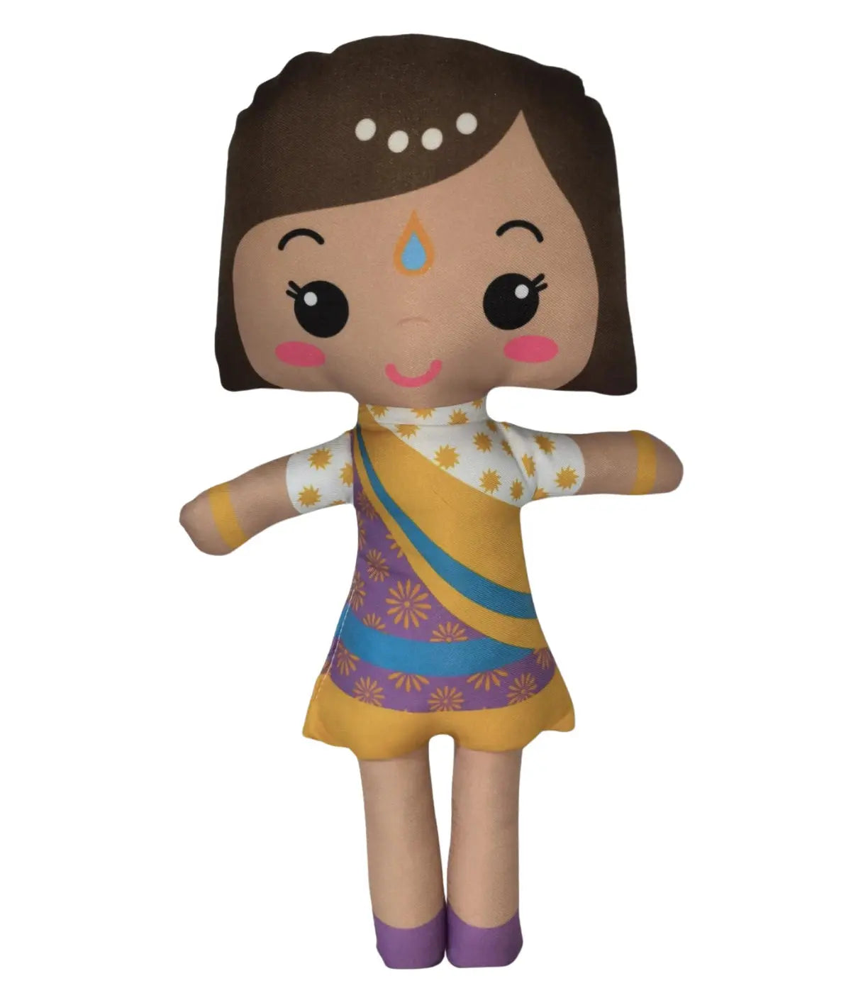 Boneca Inclusiva educativa Indiana de Pano Infantil 35cm Townbrink Studio Criativo