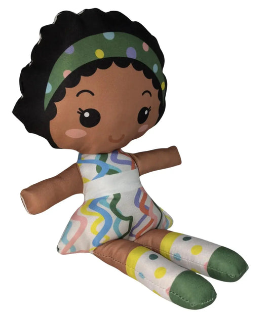 Boneca Inclusiva educativa Menina Negra - Boneca de pano infantil Townbrink Studio Criativo