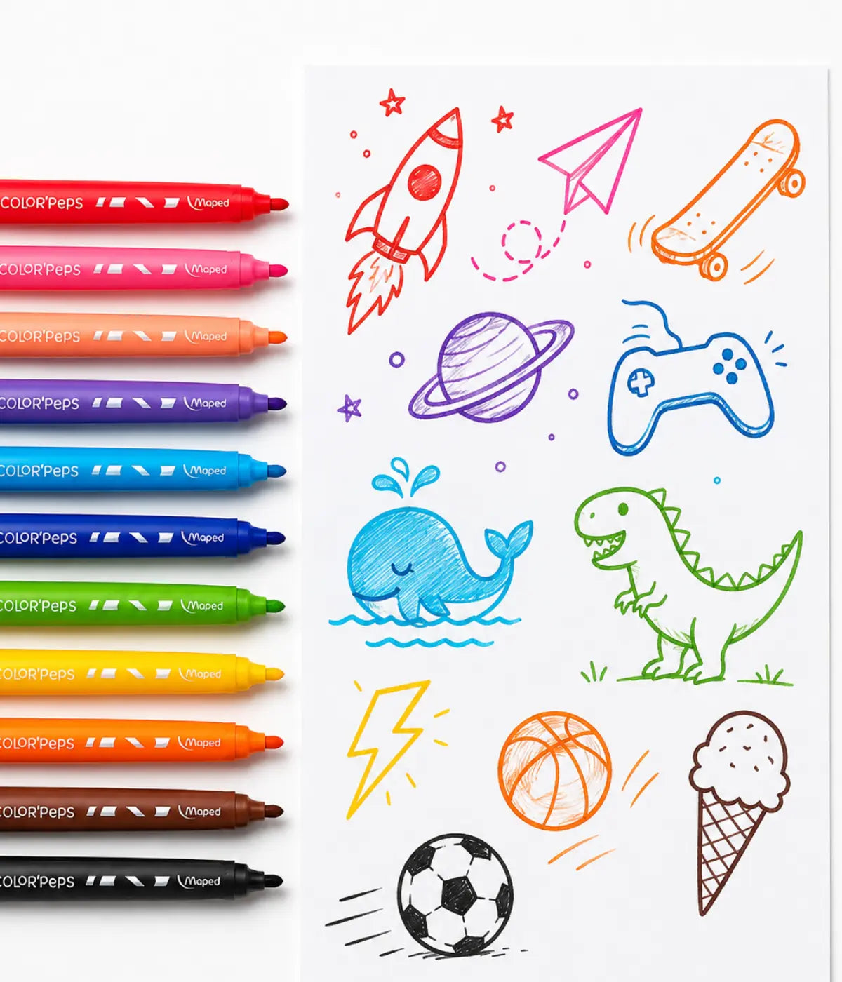 Canetinha Hidrográfica Maped Color Peps Ocean 12 Cores