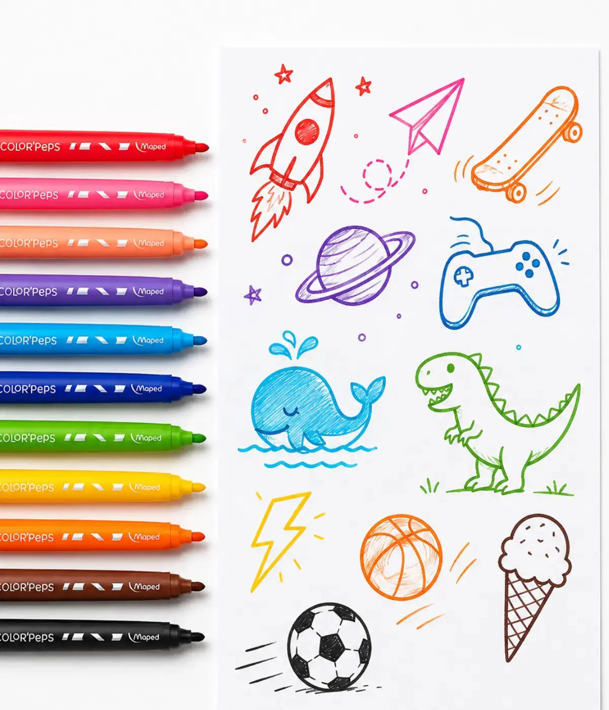 Canetinha Hidrográfica Maped Color Peps Ocean 12 Cores Townbrink Studio Criativo