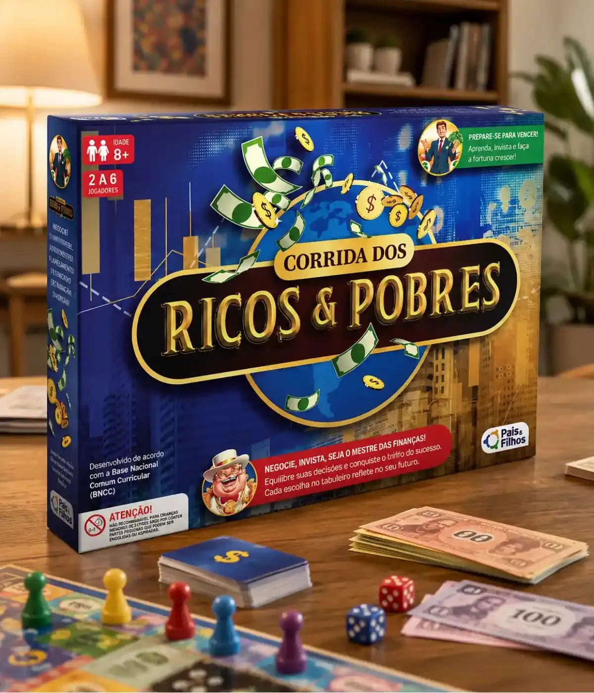 Jogo De Tabuleiro Corrida Dos Ricos E Pobres Pais E Filhos Townbrink Studio Criativo