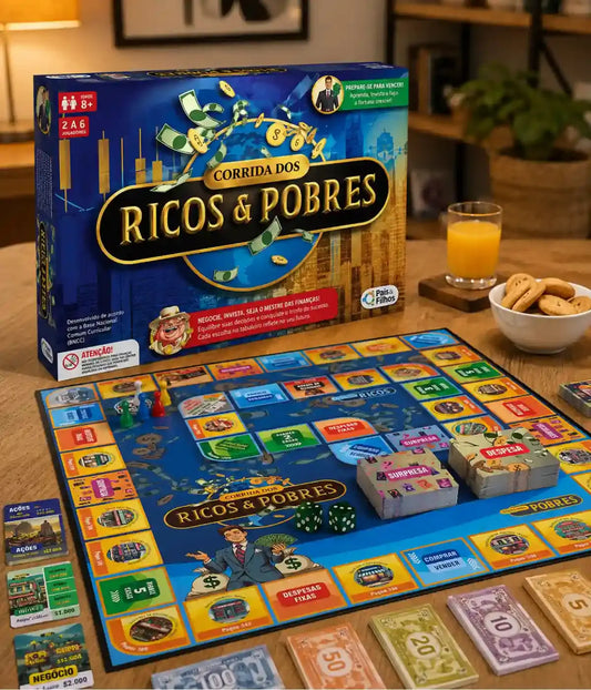 Jogo De Tabuleiro Corrida Dos Ricos E Pobres Pais E Filhos Townbrink Studio Criativo