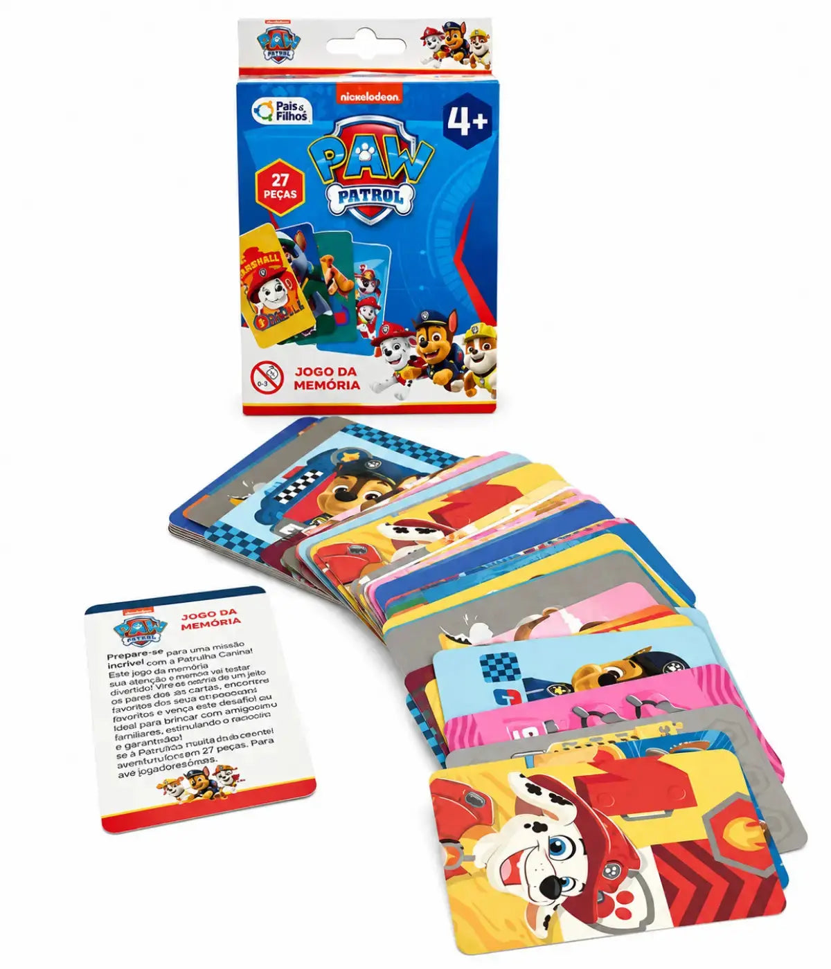 Jogo da Memória Patrulha Canina 27 Pares Pais & Filhos Townbrink Studio Criativo