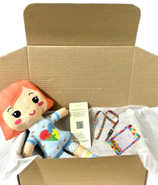 Boneca Inclusiva educativa Autismo De Pano Infantil 35cm Townbrink Studio Criativo