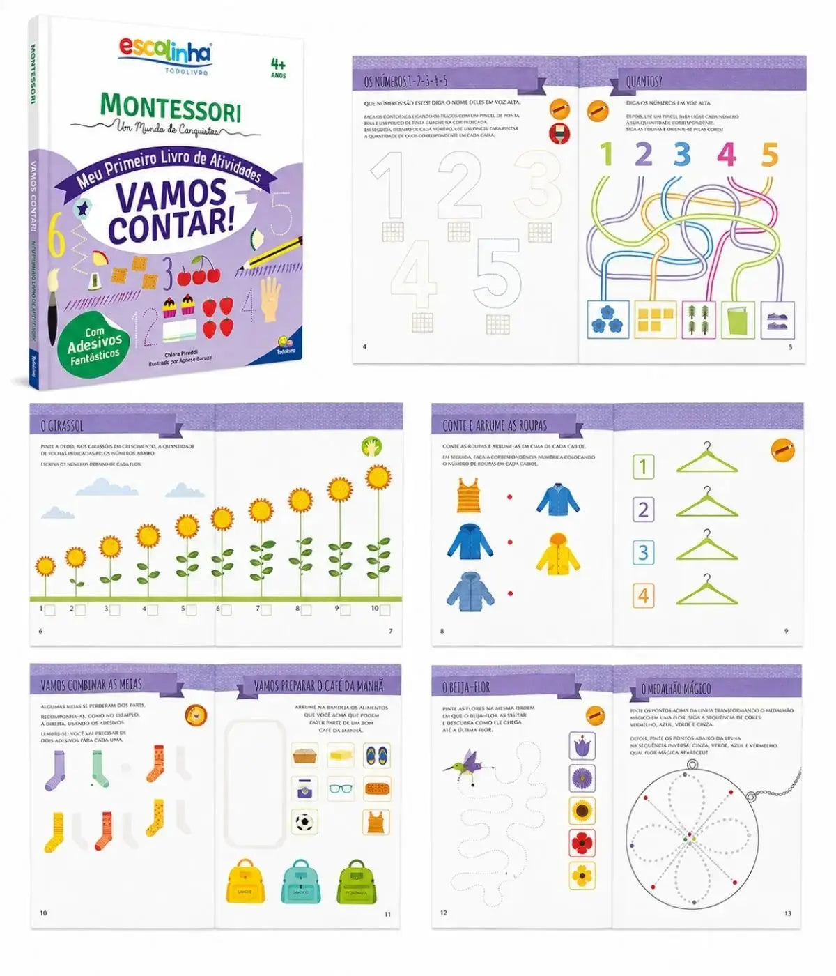 Kit Montessori 8 Livros + Livro Sensorial Infantil Townbrink Studio Criativo