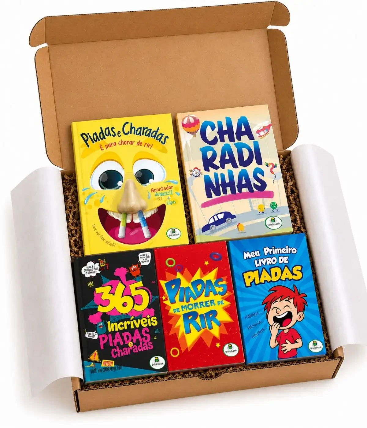 Kit presente com 5 Livros de piadas e charadas infantis