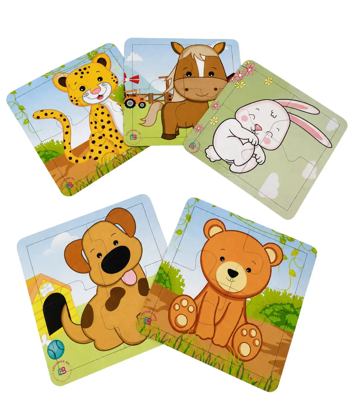 Kit 4 Quebra-cabeças Animais Infantil 4 Peças Townbrink Studio Criativo