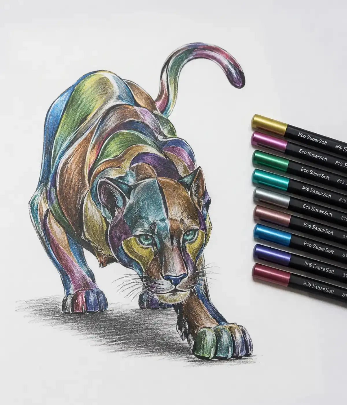 Lápis de cor 12 cores metalicas metalizados SuperSoft Faber Castell Faber Castell