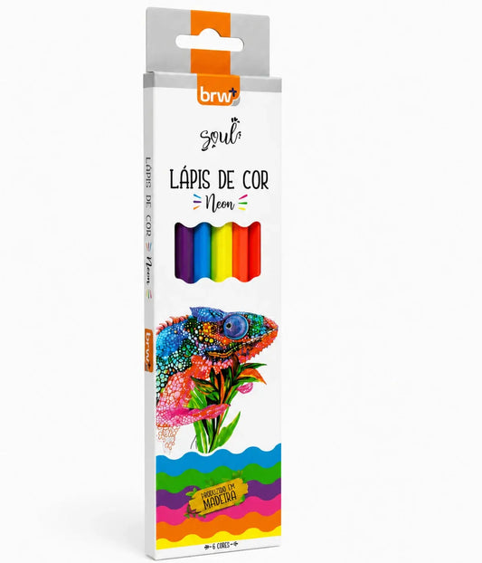 Lápis de cor Pastel caixa com 6 cores BRW BRW