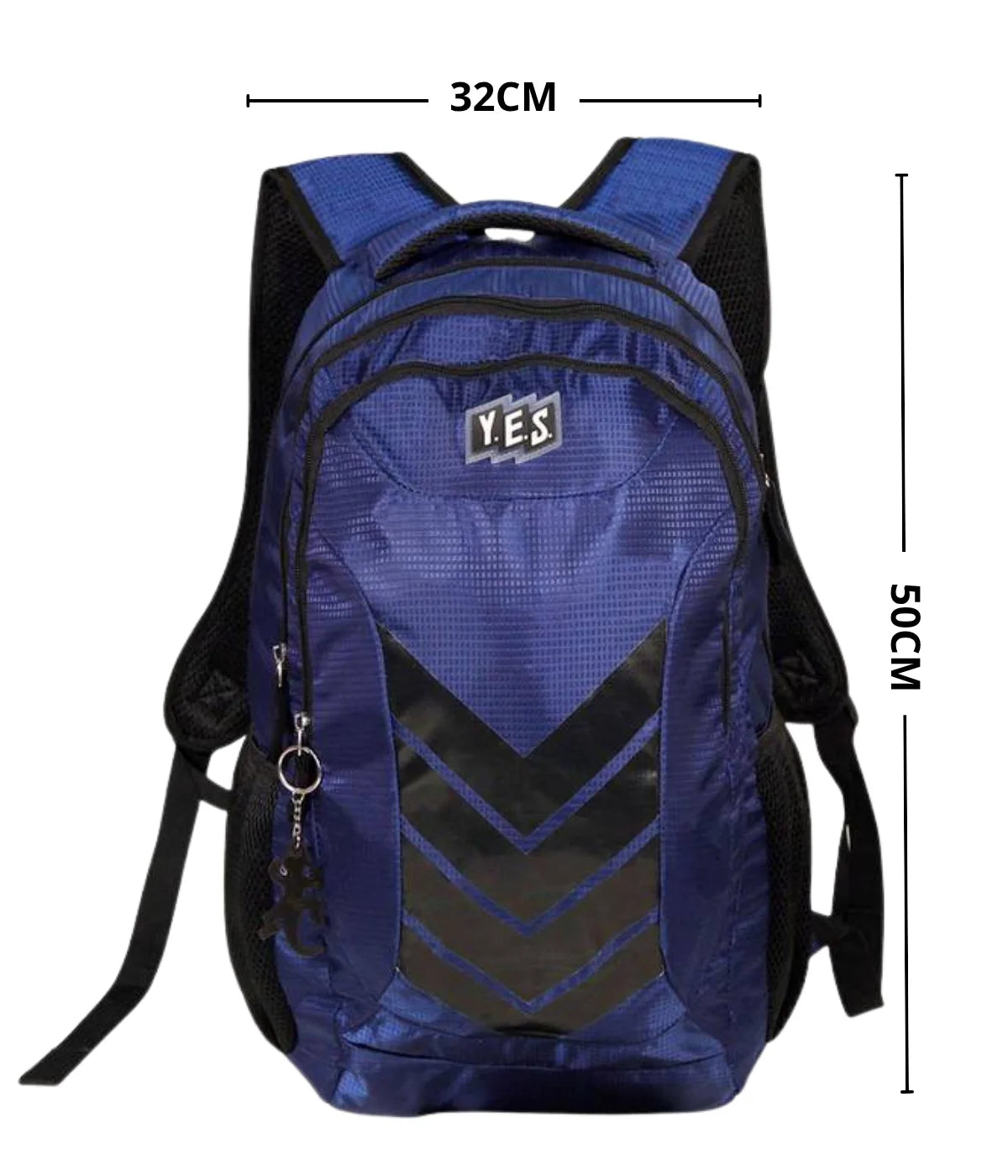 Mochila Escolar Yes 3 Divisões Azul Bolsos Laterais