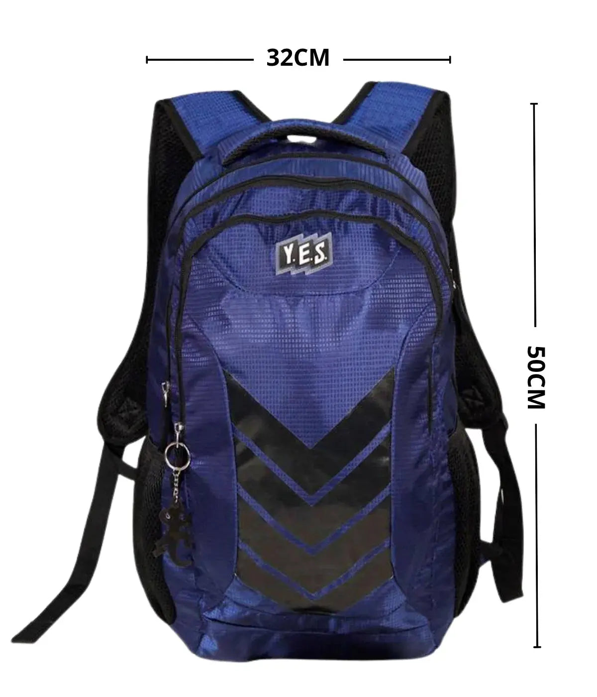 Mochila Escolar Yes 3 Divisões Azul Bolsos Laterais Townbrink Studio Criativo