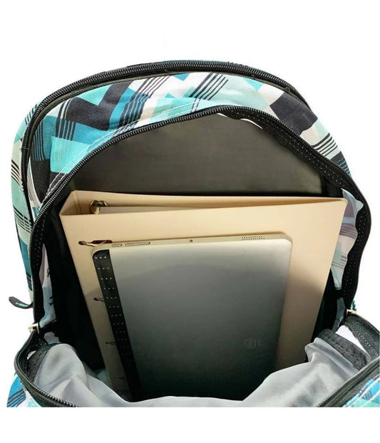 Mochila Yes All 2 Divisões Bolso Frontal Bordado Azul