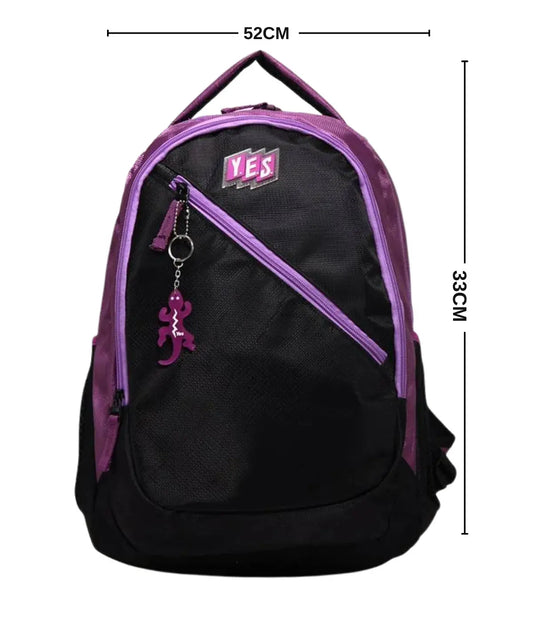 Mochila Escolar Yes Lovely Girl Preta e Lilás Juvenil Townbrink Studio Criativo