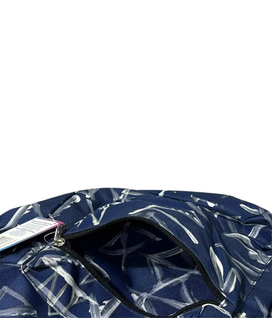 Mochila Escolar Yes Street Azul e Branco Leve Juvenil Townbrink Studio Criativo