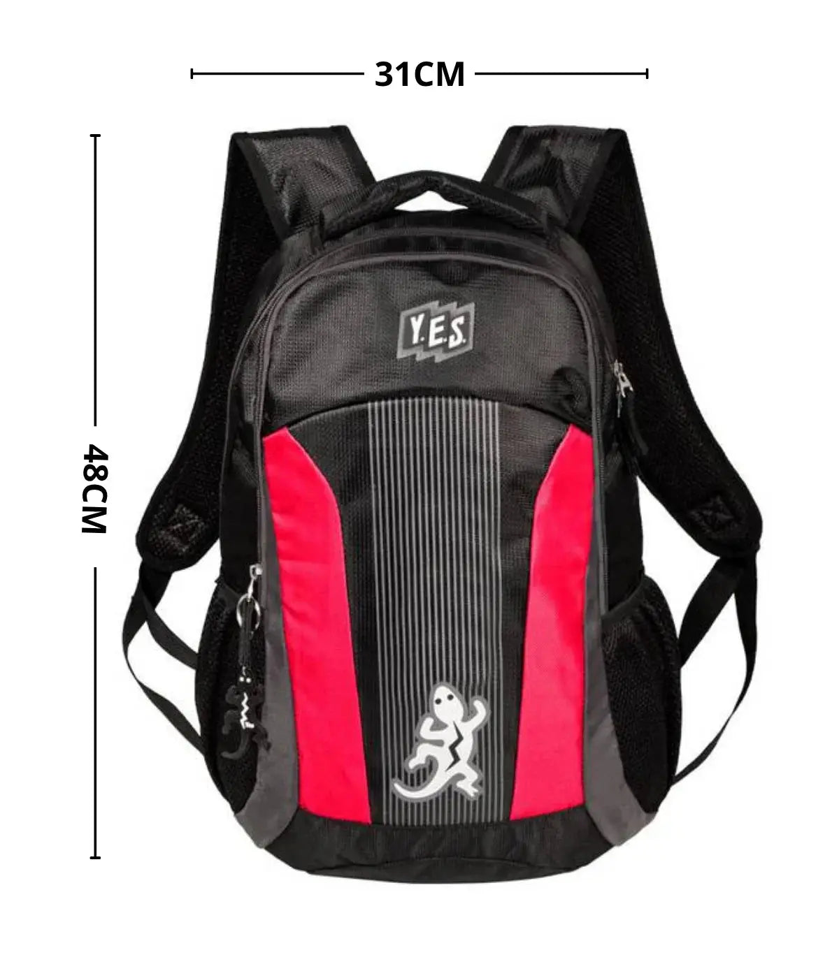 Mochila Escolar Yes 2 Divisões Preta e Azul Reforçada Townbrink Studio Criativo