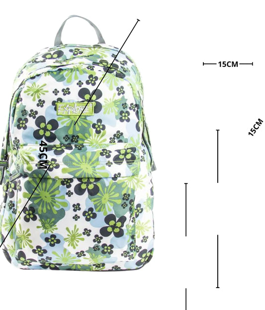 Mochila Escolar Yes Street Estampa Florida Verde Leve