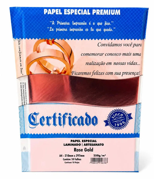 Papel Laminado Vermelho A4 250g 10 Folhas Lamicote Townbrink Studio Criativo