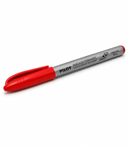 Pincel Marcador Permanente Pilot Vermelho Ponta 1,0mm Townbrink Studio Criativo