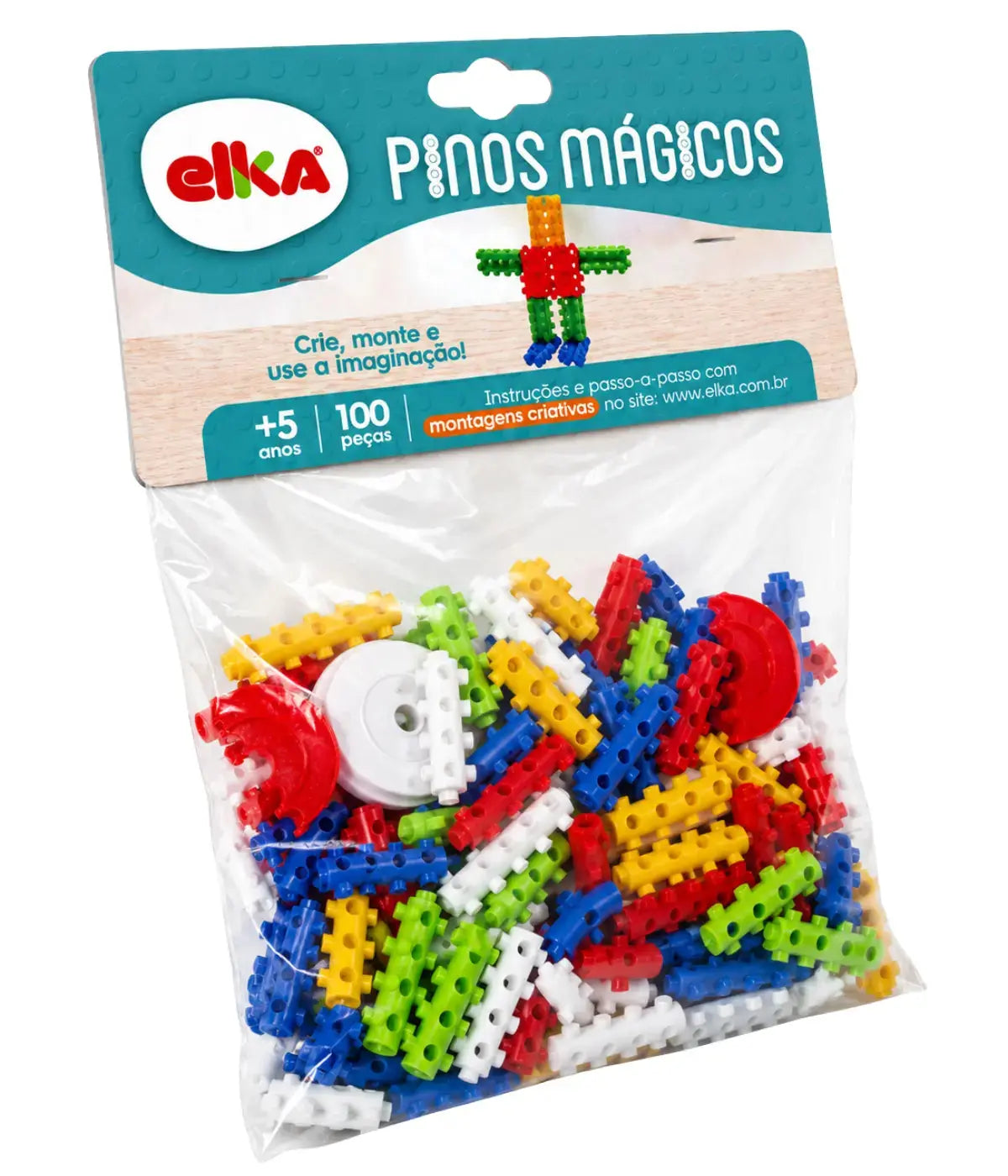 Pinos Mágicos Elka 30 Peças Brinquedo Educativo +5 Anos Townbrink Studio Criativo