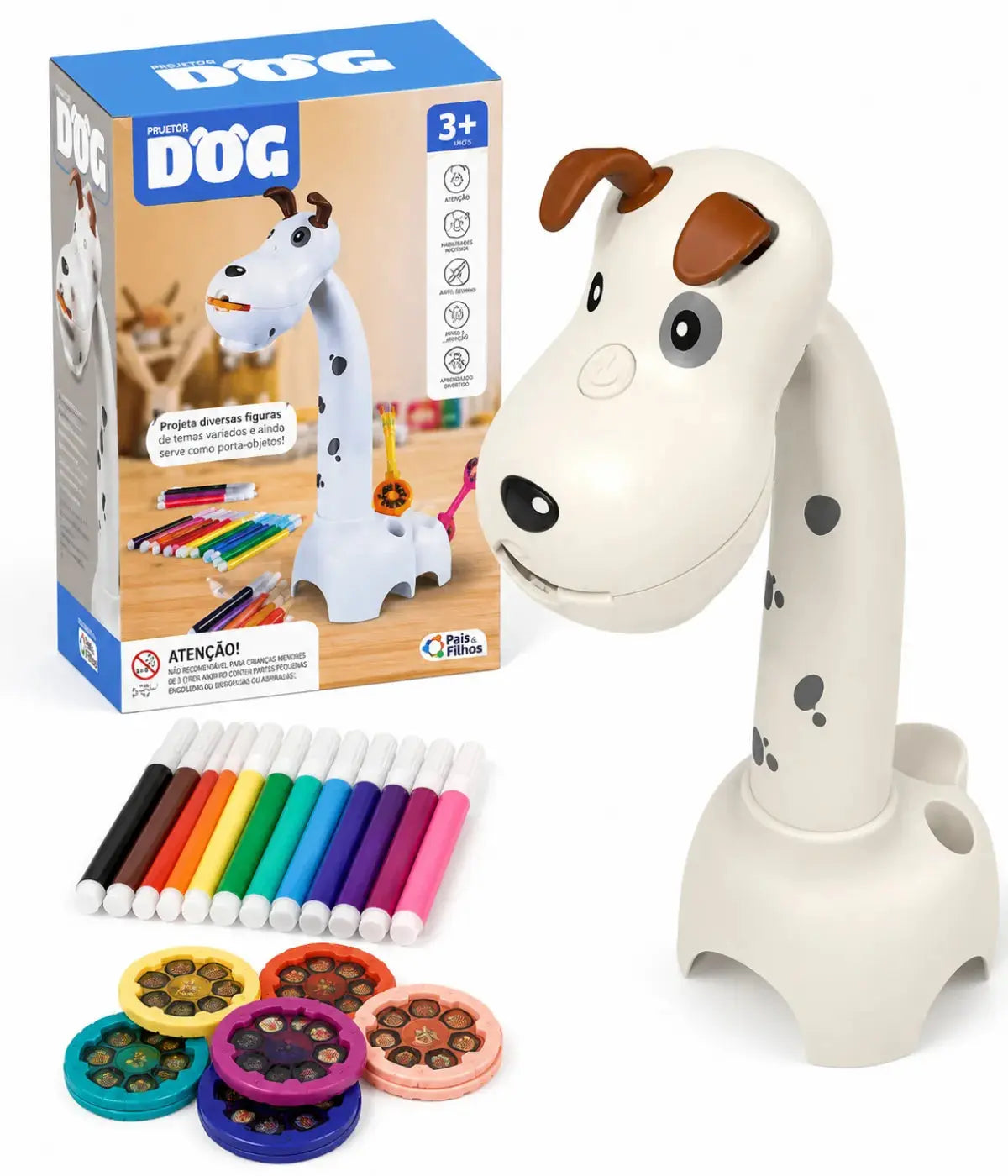 Projetor para Desenho Infantil Cachorro "DOG" com 48 imagens Townbrink Studio Criativo