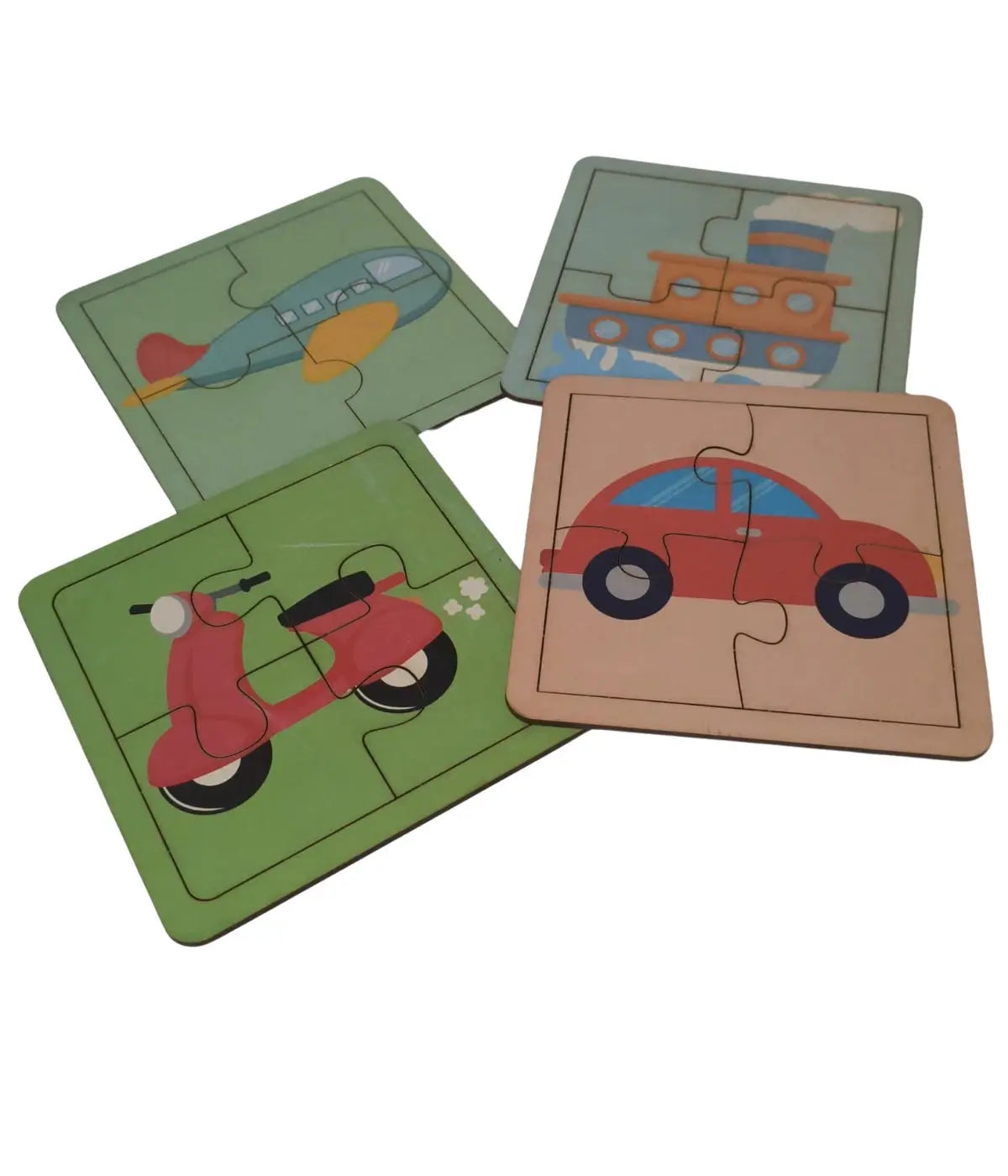 Kit 4 Quebra-cabeças Transporte Infantil 4 Peças Townbrink Studio Criativo