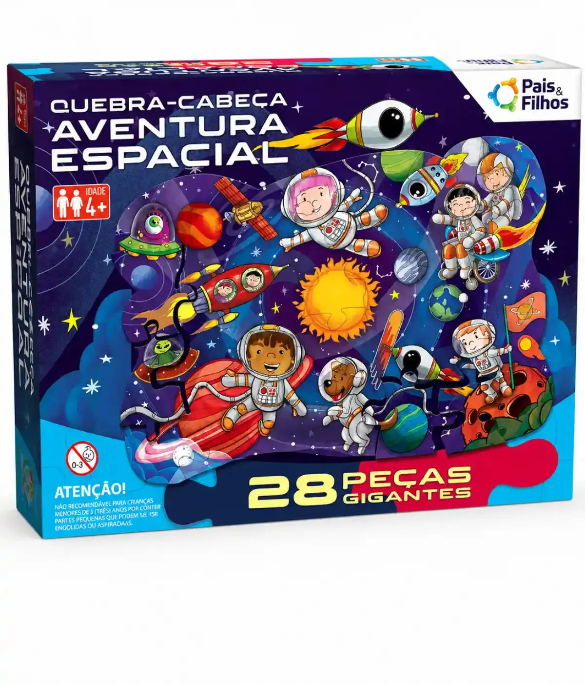 Jogo quebra cabeça espaço Aventura Espacial gigante 28 peças Townbrink Studio Criativo
