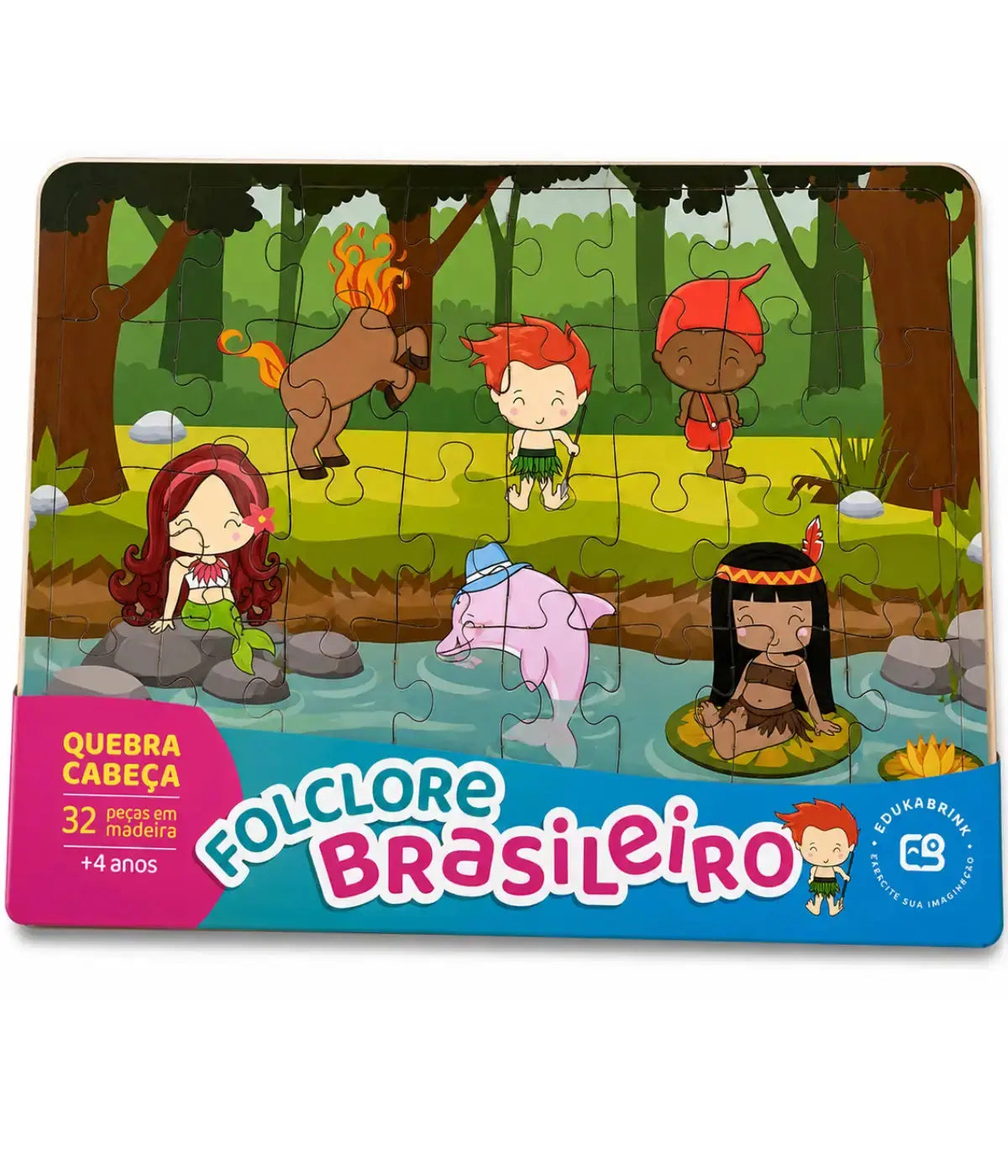 Quebra-cabeça Folclore Brasileiro Madeira 32 Peças Townbrink Studio Criativo
