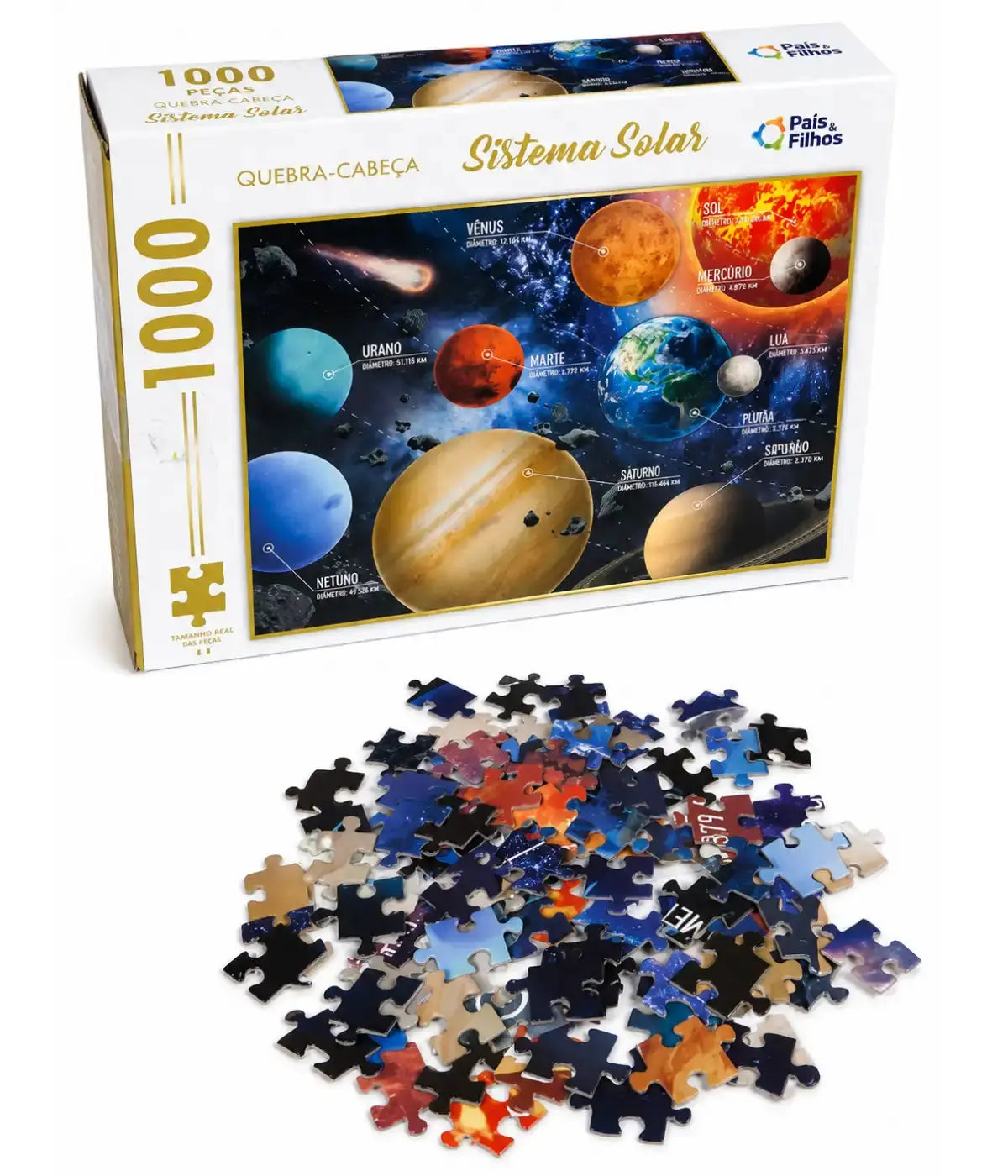 Jogo quebra cabeça sistema solar 1000 peças Townbrink Studio Criativo