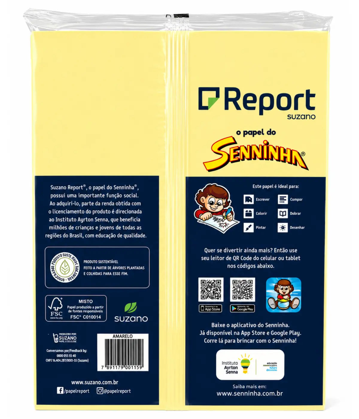 Papel Sulfite A4 Amarelo 75g 100 Folhas Chamex