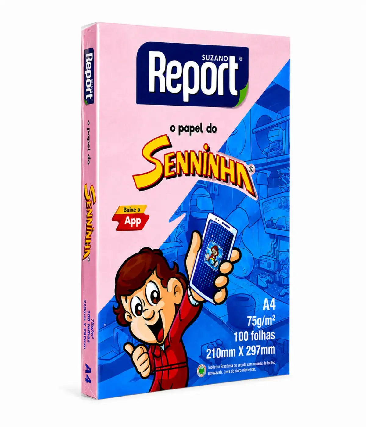 Papel Sulfite A4 Rosa 75g 100 Folhas Report Senninha Townbrink Studio Criativo