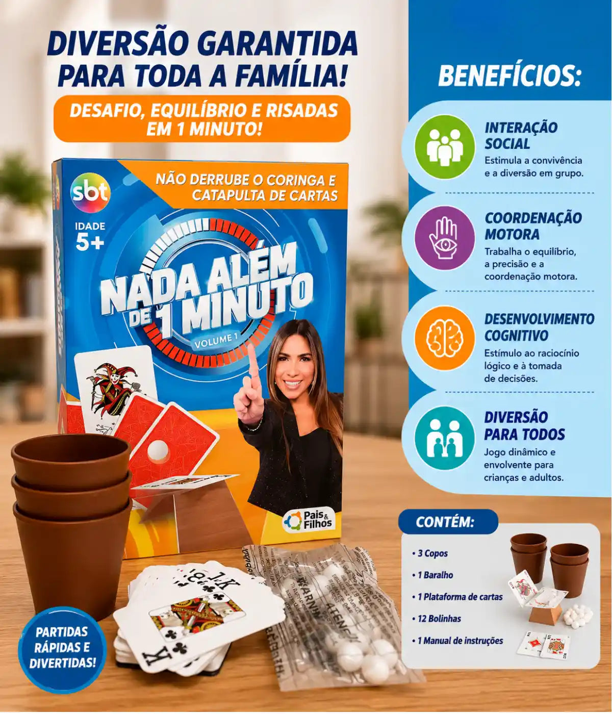 Nada Além de 1 Minuto – Não derrube o coringa e Catapulta das cartas