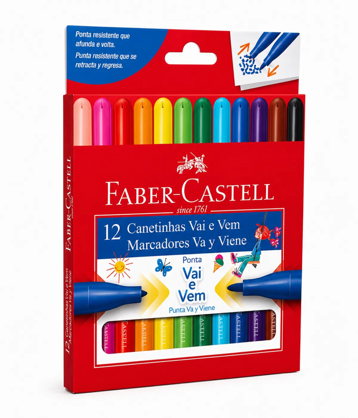 Canetinha Hidrográfica Jumbo Triangular Faber Castell 12 Cores