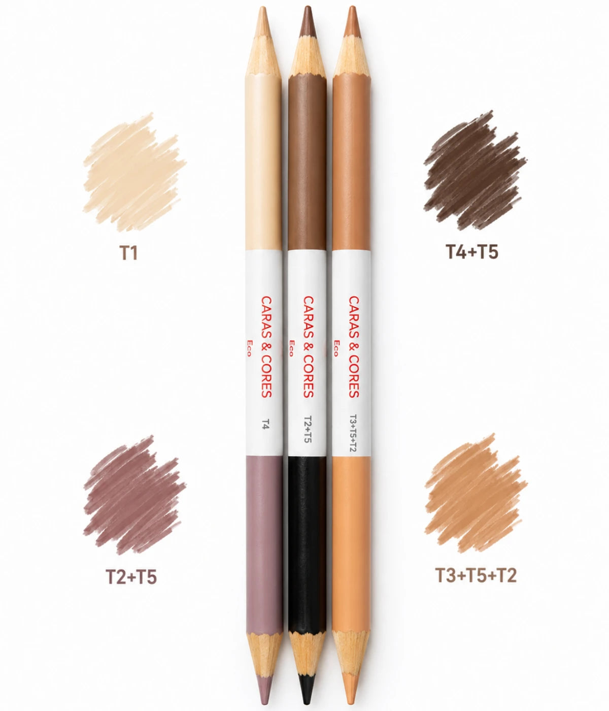 Lápis de Cor Caras e Cores 12 Cores + 6 Tons de Pele Faber