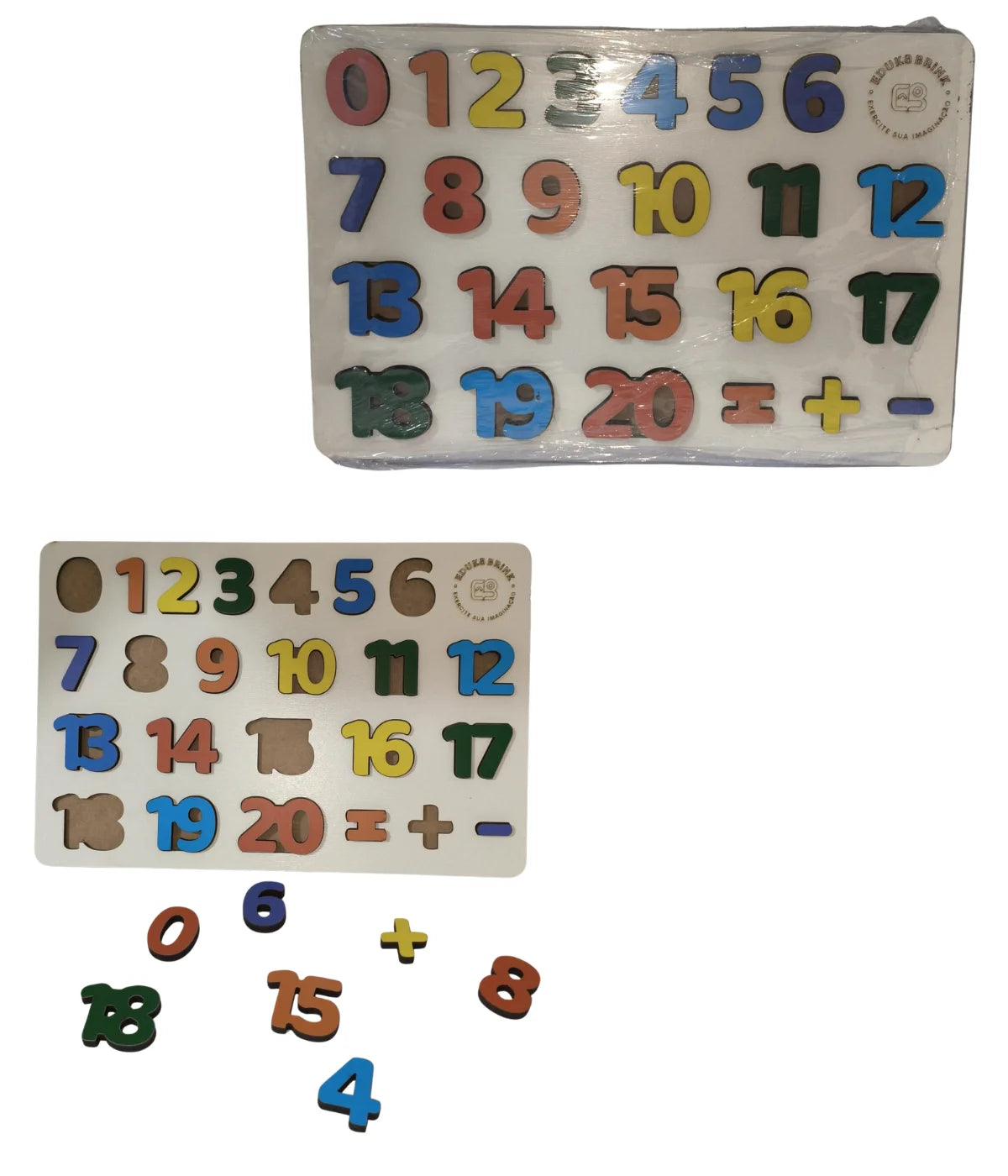 Brincando com os Números 0 A 20 Madeira encaixe