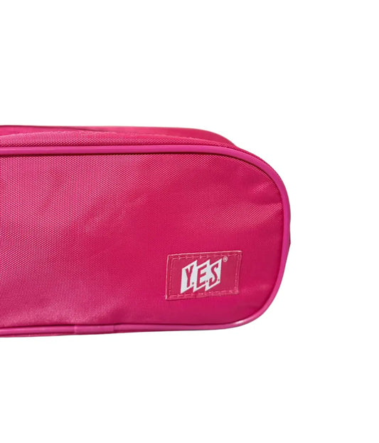 Estojo Escolar Yes 2 Divisões com Zíper Rosa Espaçoso