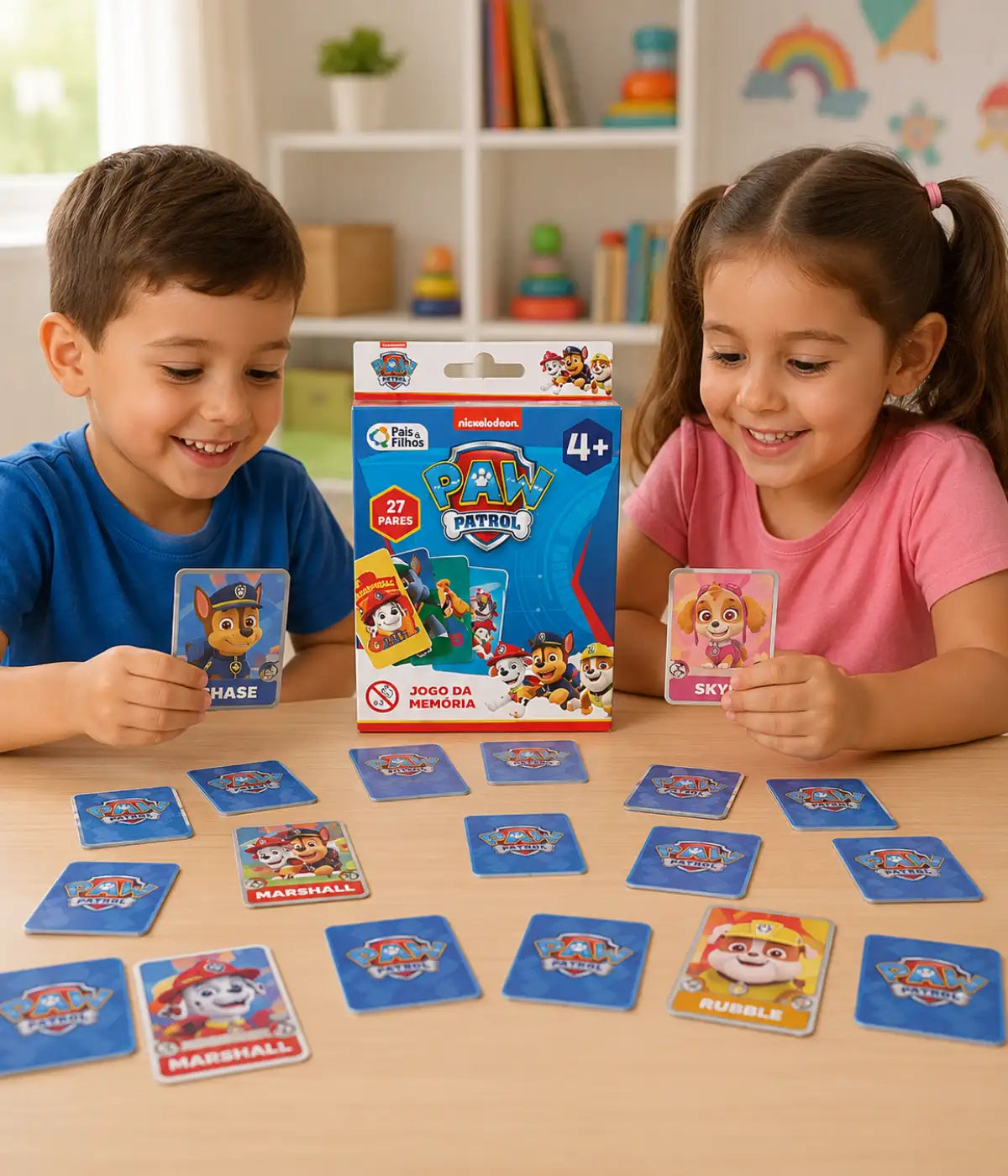Jogo da Memória Patrulha Canina 27 Pares Pais & Filhos