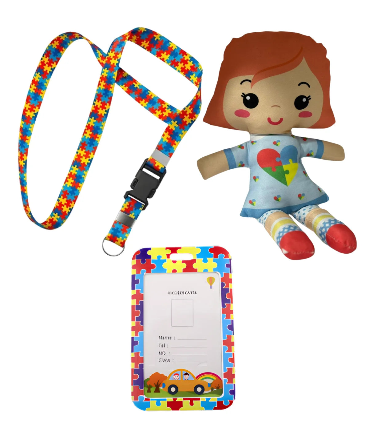 Boneca Inclusiva educativa Autismo De Pano Infantil 35cm
