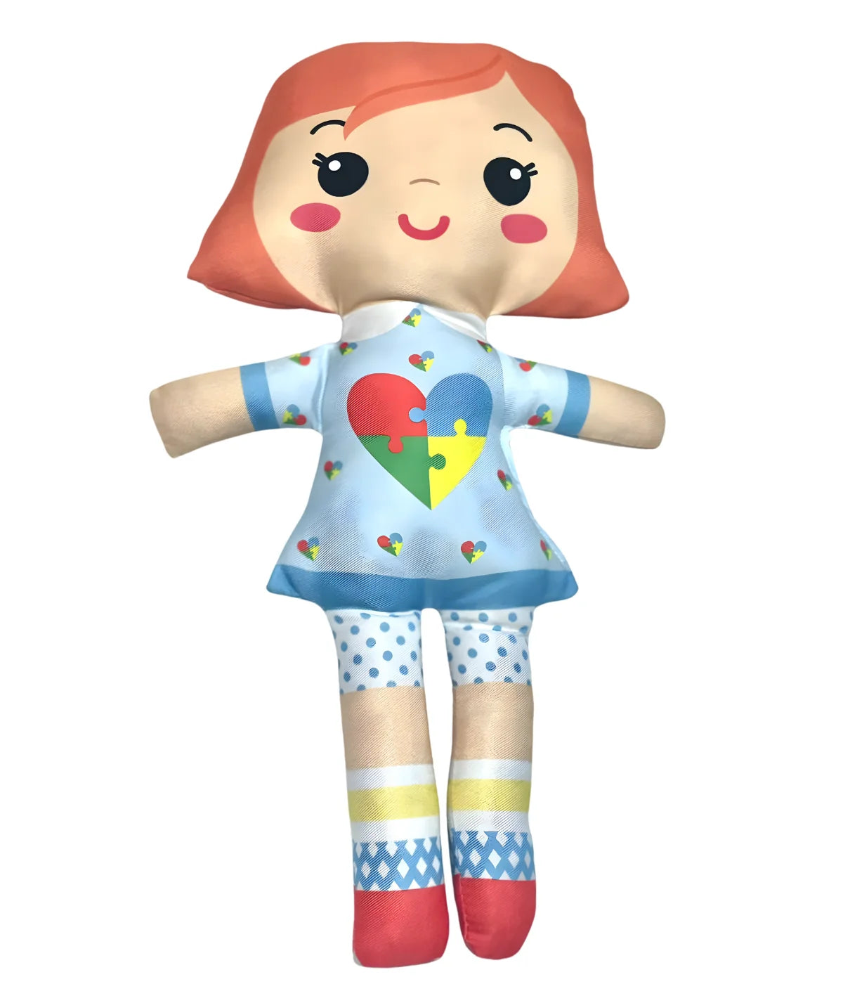 Boneca Inclusiva educativa Autismo De Pano Infantil 35cm
