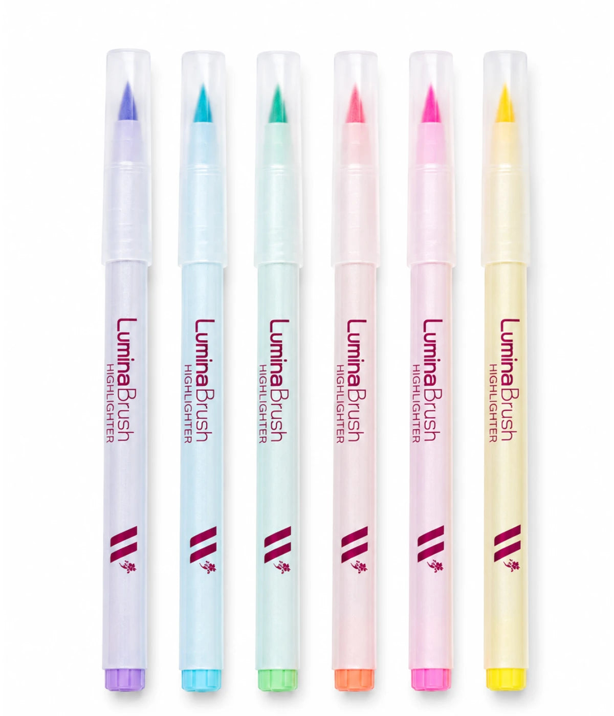 Marca Texto Brush Pastel Newpen Lumina 6 Cores Perfumado