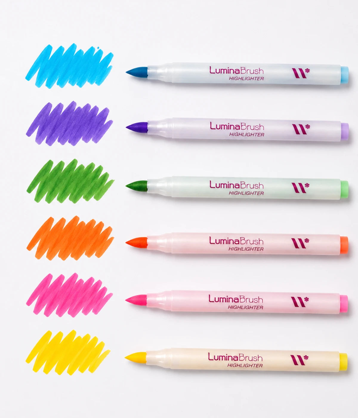 Marca Texto Brush Pastel Newpen Lumina 6 Cores Perfumado
