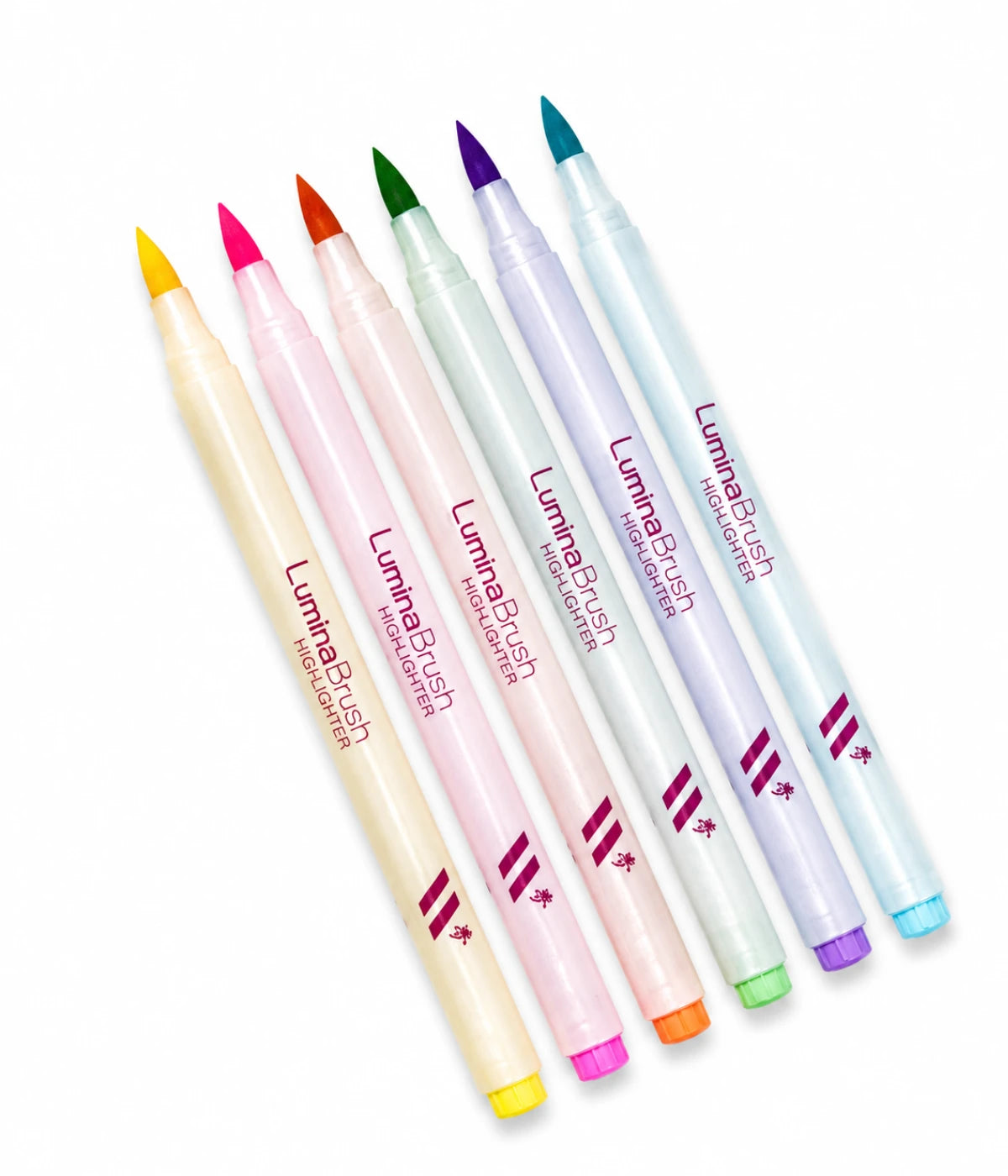 Marca Texto Brush Pastel Newpen Lumina 6 Cores Perfumado