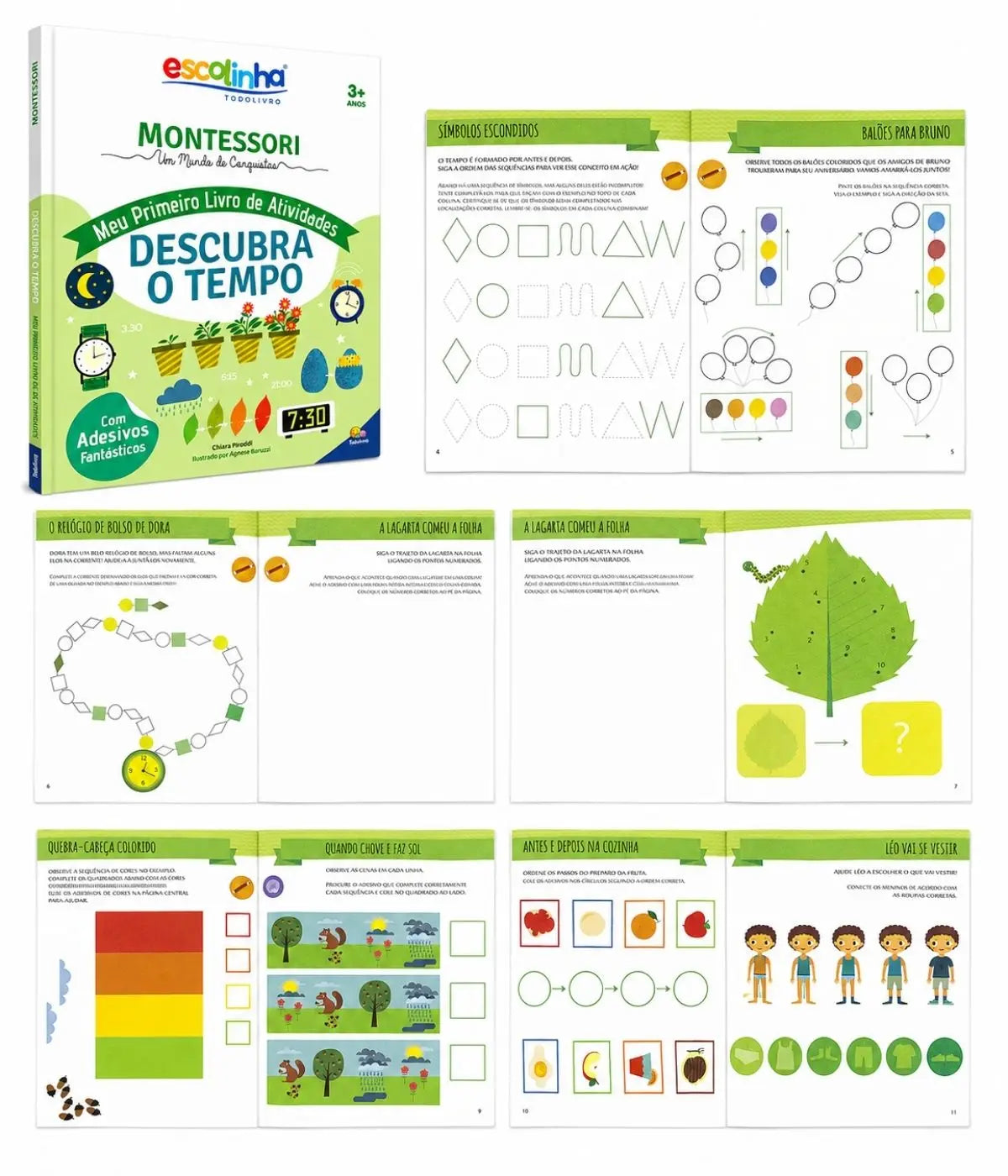 Kit Montessori 8 Livros + Livro Sensorial Infantil