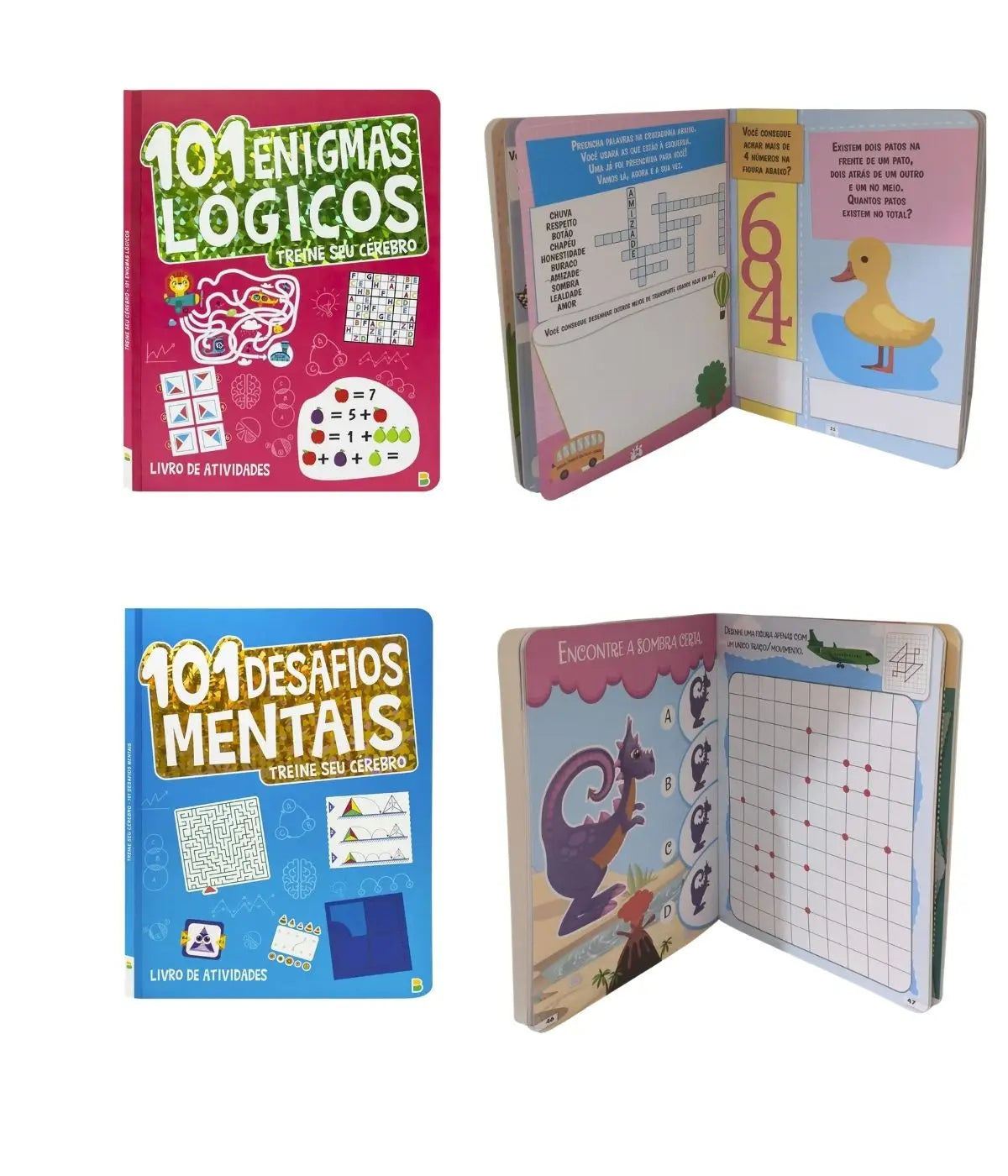 Livros Desafios e Enigmas + Cubo Mágico 3x3 - Kit presente