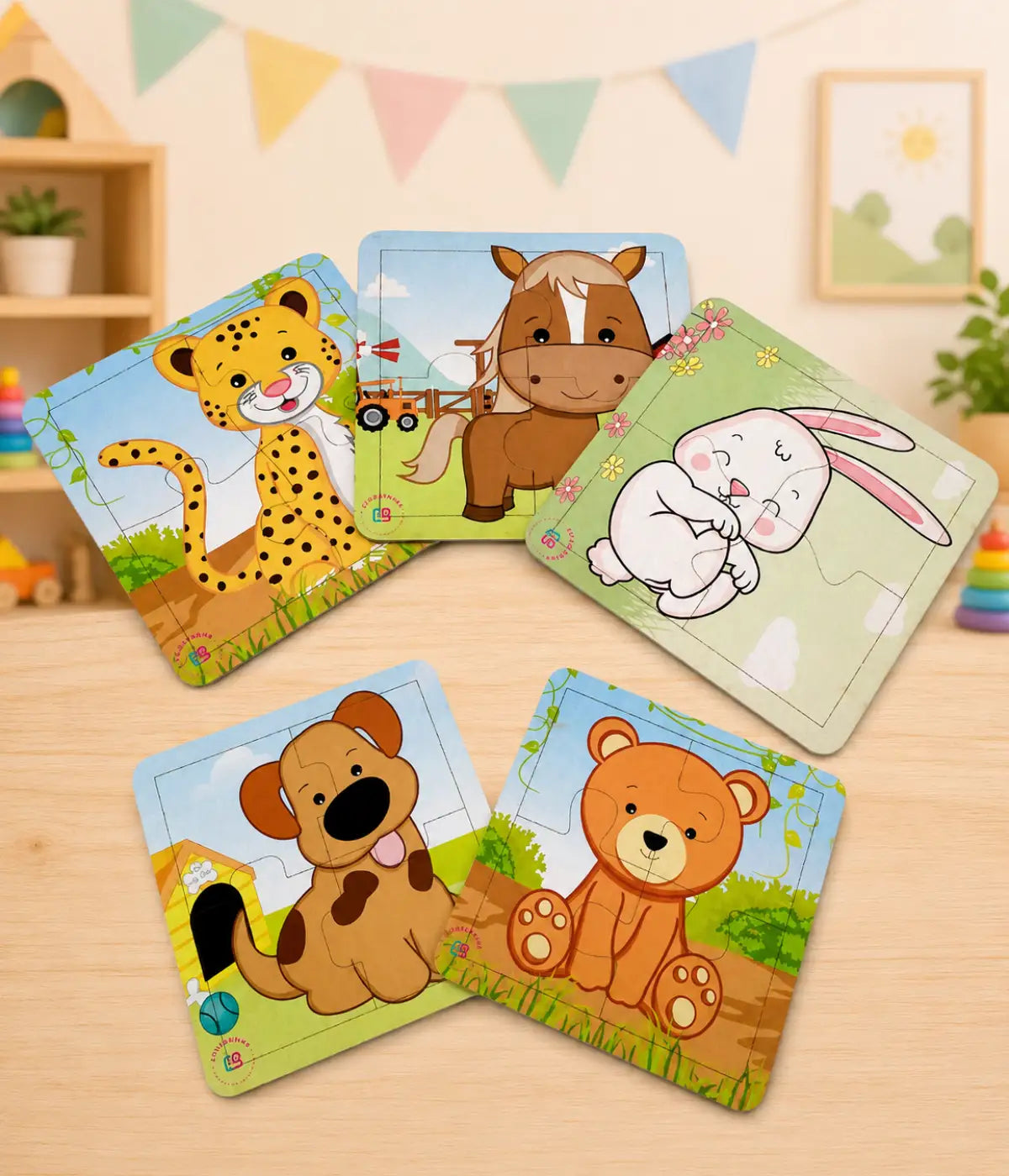 Kit 4 Quebra-cabeças Animais Infantil 4 Peças