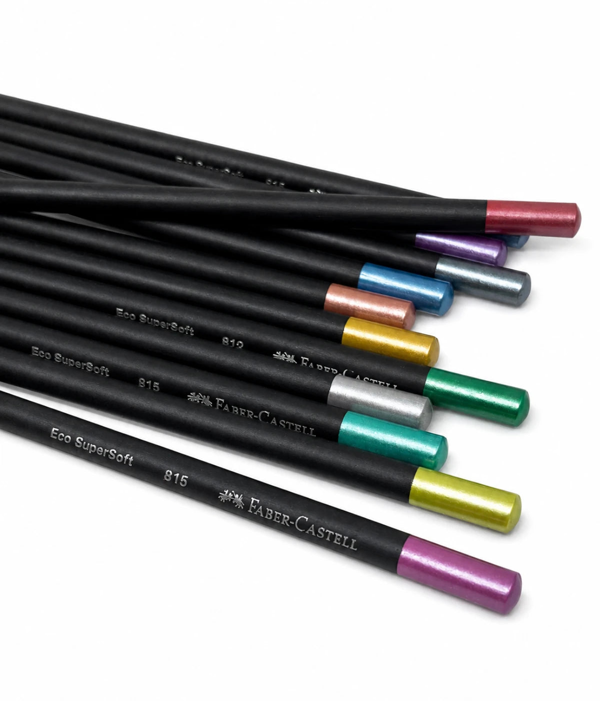 Lápis de cor 12 cores metalicas metalizados SuperSoft Faber Castell