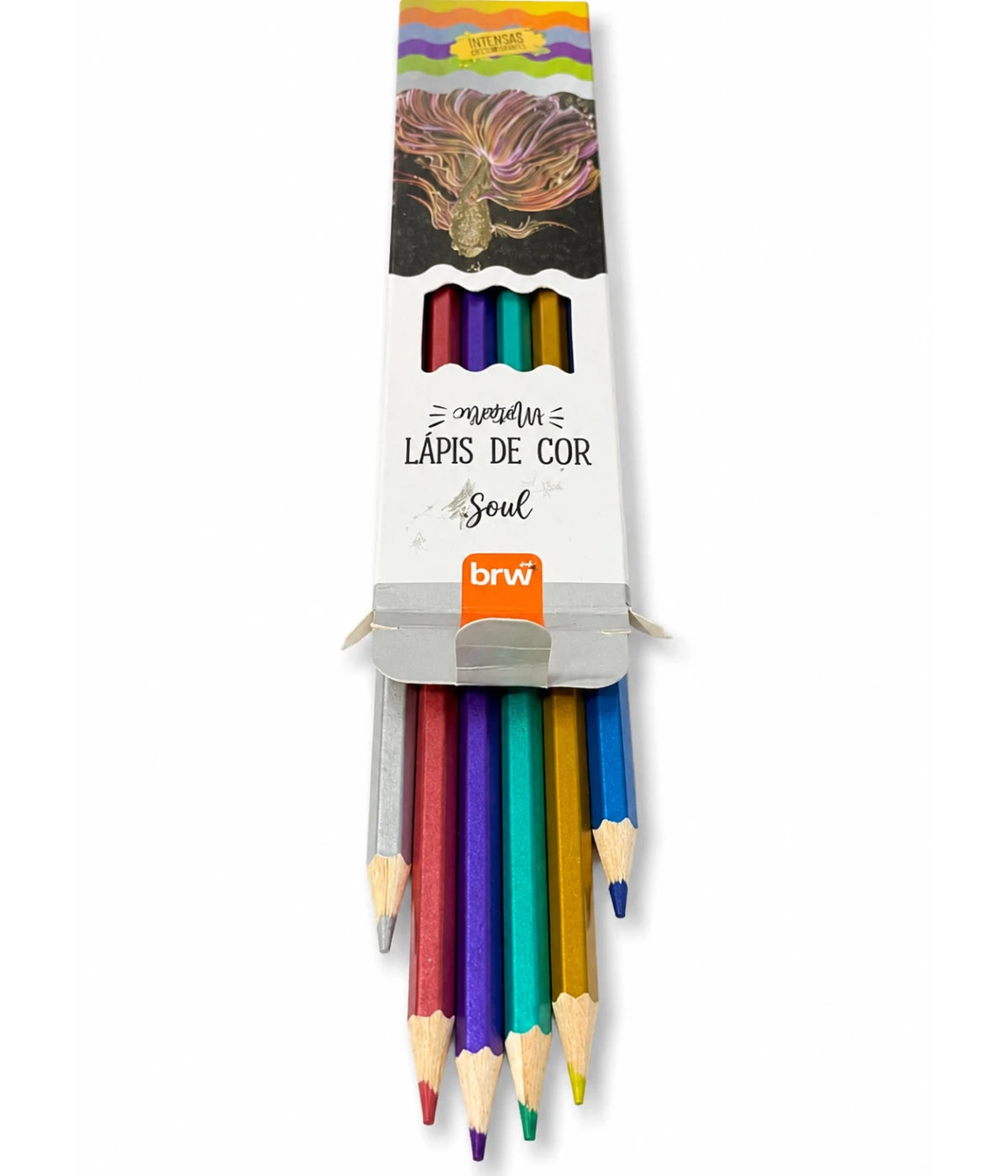 Lápis de cor Metallico metalizado caixa 6 cores BRW
