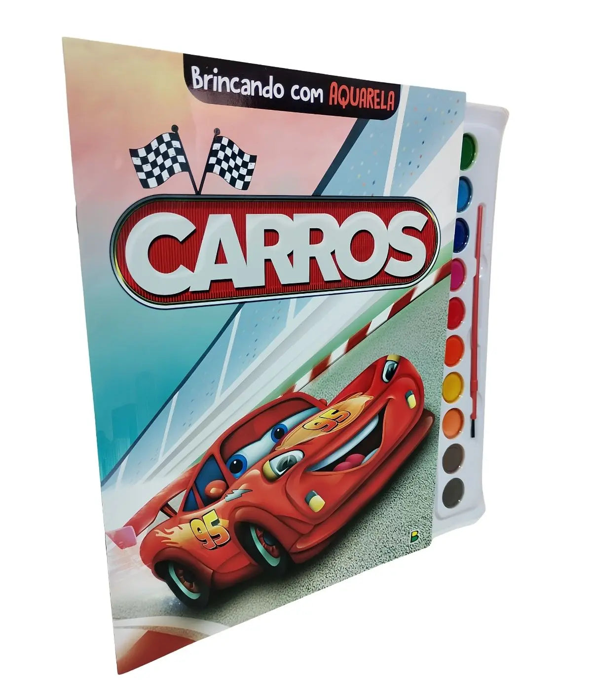 Kit Livros Infantil 3 Anos Carros Adesivos Aquarela