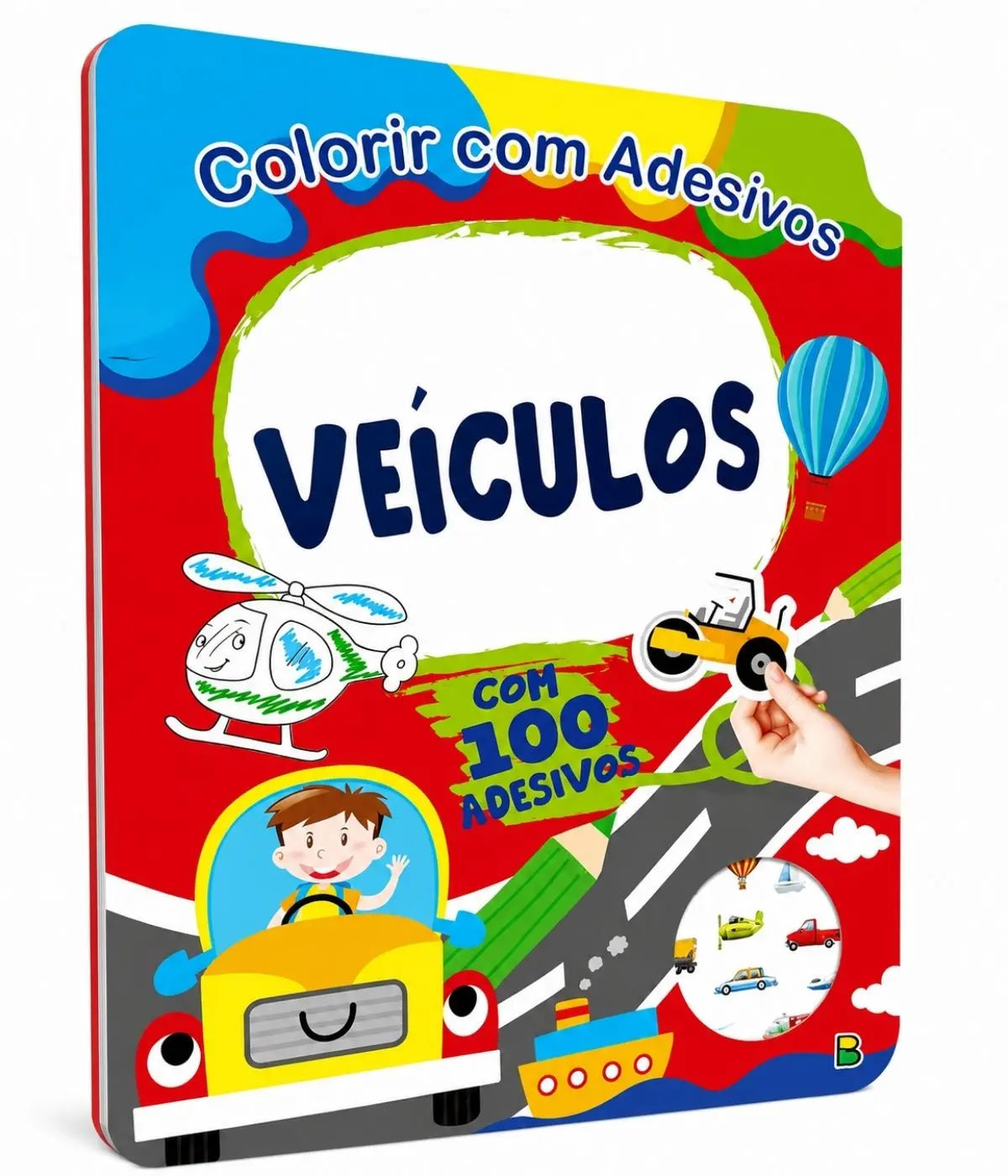 Kit Livros Infantil 3 Anos Carros Adesivos Aquarela