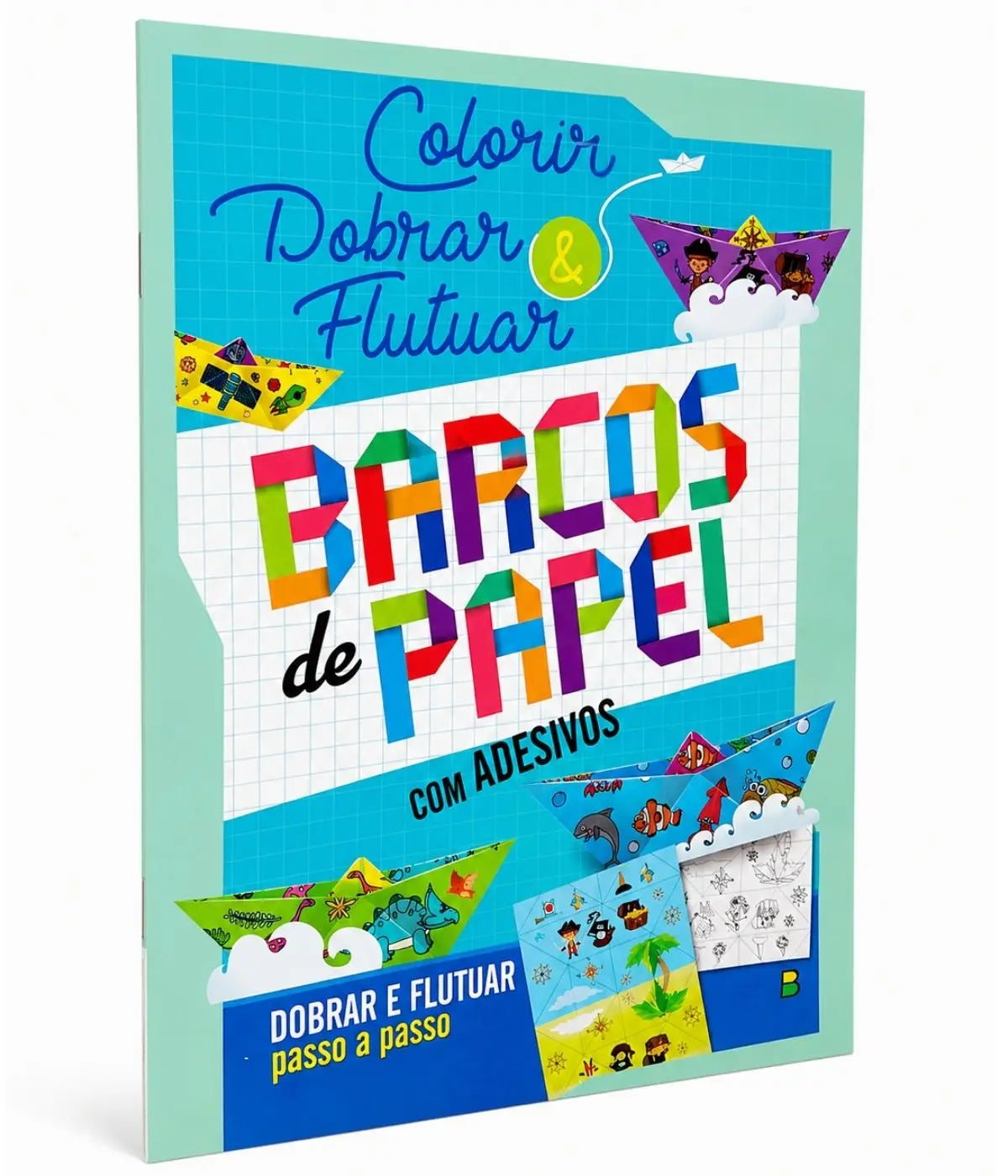 Livros e papéis para dobradura presenteavel, colorir e criar