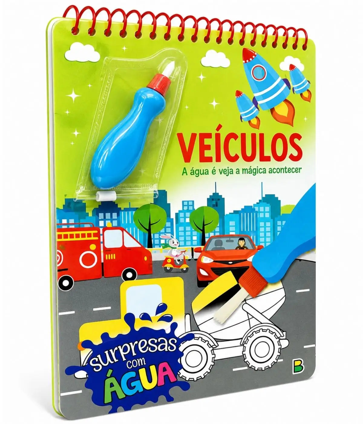Kit Livros Infantil 3 Anos Carros Adesivos Aquarela